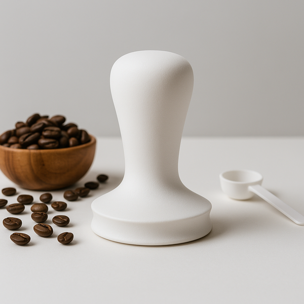 Tamper White 58.5 mm, Handmade Coffee Pressed Powder Hammer