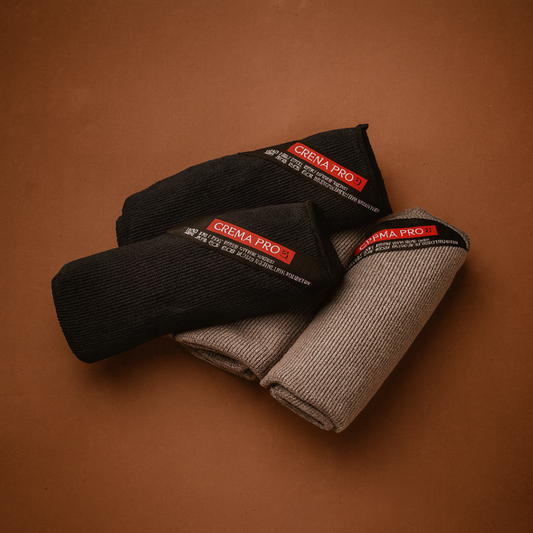 CREMA PRO Barista Micro Cloth 4 Pack - Make The Perfect Coffee or Espresso - Coffee Accessories - Easy & Quick Clean Up